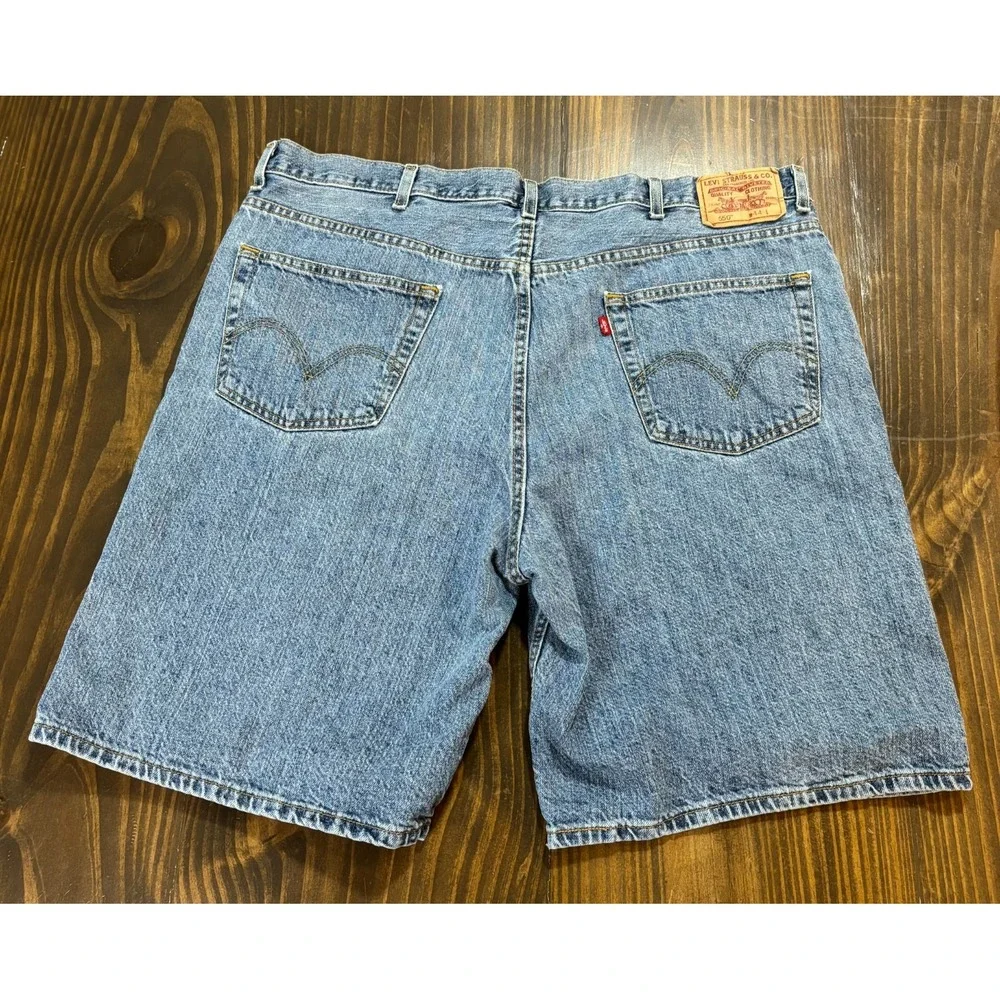 LEVI STRAUSS 569 Denim‎ Shorts Mens 44 Blue Relaxed Fit Medium Wash Jean